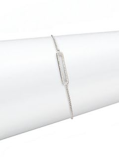 Diamond Open Oval Bracelet   White Gold