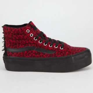 Studded Ii Sk8 Hi Platform Womens Shoes Red/Leopard In Sizes 10, 7, 8, 7.5