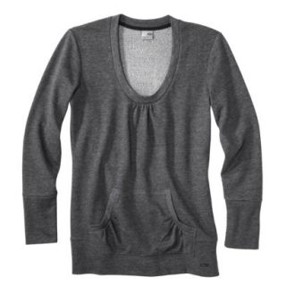 C9 by Champion Womens Yoga Layering Top With Front Pocket   Black Heather XS