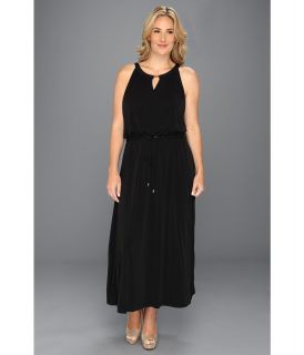 Calvin Klein Plus Size Key Hole Maxi Dress Womens Dress (Black)