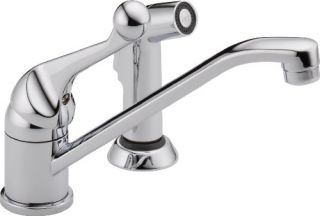 Delta 175WF Classic SingleHandle Kitchen Faucet, w/ Side Spray Chrome