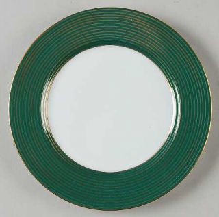 Fitz & Floyd Rondelle Teal Green Salad Plate, Fine China Dinnerware   Teal & Gol