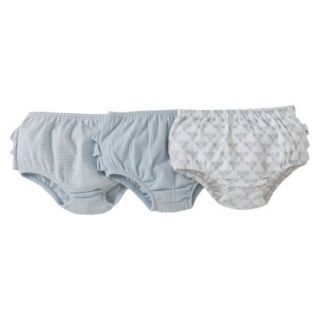 Burts Bees Baby Infant Toddler Girls 3  pack Ruffle Diaper Cover   Sky 18 M