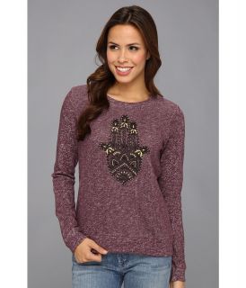 Lucky Brand Hamsa Hand Pullover Womens Long Sleeve Pullover (Purple)