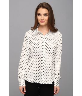 Pendleton Petite Tippi Dot Print Blouse Womens Blouse (White)