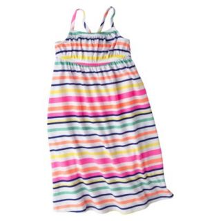 Cherokee Infant Toddler Girls Bow Back Maxi Dress   Neon Stripe 12 M