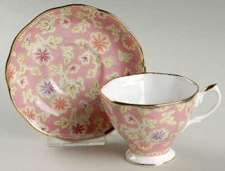 Royal Albert Vintage Floral Collection Footed Cup & Saucer Set, Fine China Dinne