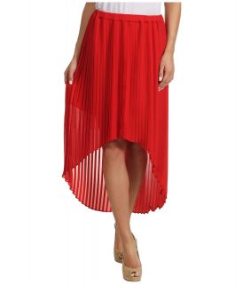 MICHAEL Michael Kors Pleated High Low Skirt Womens Skirt (Red)