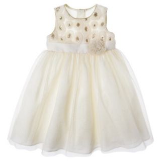 Rosenau Infant Toddler Girls Rosette Tulle Dress   White 5T
