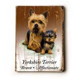 Artehouse Yorkshire Terrier Wooden Wall Art   14W x 20H in. Brown   0004 3050 26
