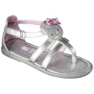 Toddler Girls Hello Kitty Sandals   Silver 8