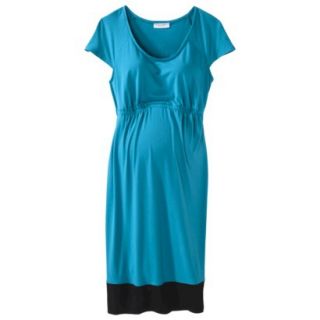 Liz Lange for Target Maternity Short Sleeve Dress   Teal/Black L
