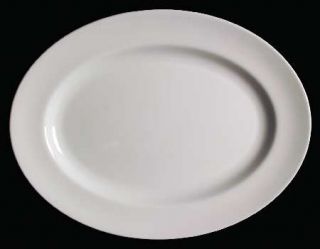 Wedgwood Wedgwood White (Bone) 15 Oval Serving Platter, Fine China Dinnerware  