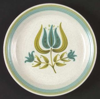 Franciscan Tulip Time Salad Plate, Fine China Dinnerware   Blue/Green Tulip, Blu