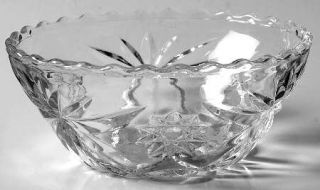 Anchor Hocking Prescut Clear Scalloped Bowl   Clear, Pressed Star, Fan Design