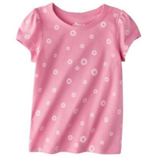 Circo Infant Toddler Girls Short Sleeve Mini Flower Tee   Pink 4T