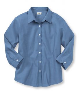 Wrinkle Resistant Pinpoint Oxford Shirt, Three Quarter Sleeve
