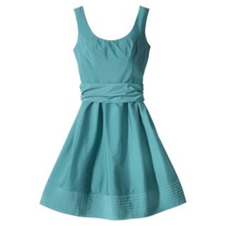 TEVOLIO Womens Plus Size Taffeta Scoop Neck Dress with Removable Sash   Blue