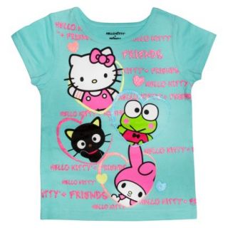 Hello Kitty & Friends Infant Toddler Girls Short Sleeve Tee   Green 5T