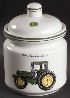 Gibson Designs John Deere (Tractor) Large Canister, Fine China Dinnerware   Gree