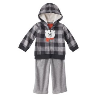 Just One You made by Carters Infant Boys 3 Piece Hoodie Set   Gray/Orange 3 M