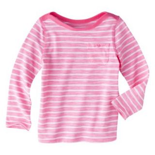 Cherokee Infant Toddler Girls Striped Long Sleeve Tee   Dazzle Pink 18 M