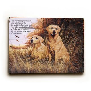 Artehouse Yellow Labs Wooden Wall Art   20W x 14H in. Brown   0004 3066 26