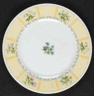 Lynns China Claryssa Salad Plate, Fine China Dinnerware   Livingston,Yellow Bor