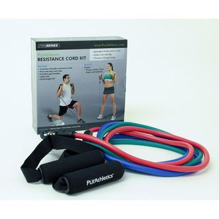 Purathletics Resistance Cord Kit Deluxe (Green, blue, red, blackSlip resistant YesResistance cords are widely used by a variety of health and fitness practitionersMade with TPRCords fast and easy to clip on and offComfort grip handles3 Various strengths9