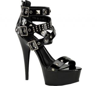 Womens Pleaser Delight 667   Black/Black Strappy Shoes