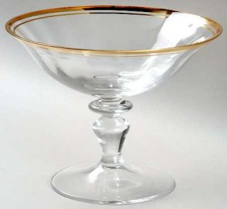 Mikasa Jamestown Clear (Gold Trim) Round Compote   Height x Width   Clear,Bright