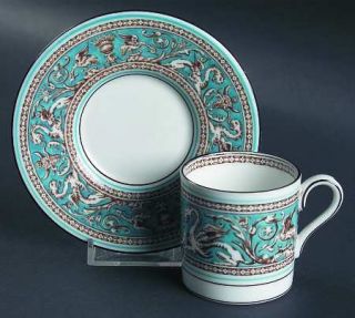 Wedgwood Florentine Turquoise No Center,White Bond Shape Demitasse Cup and Sauce