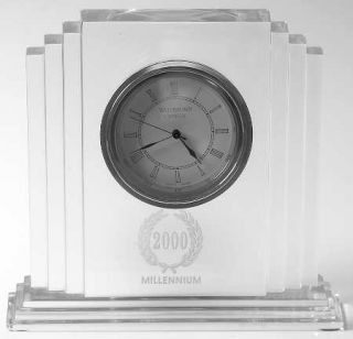Waterford Metropolitan Millennum Quartz Clock   Clear,Ridges On Stem,No Trim