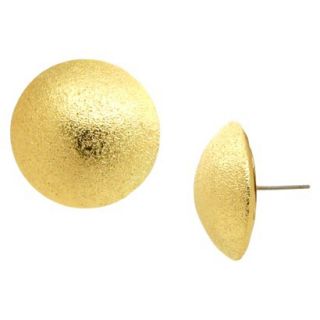 Womens Fashion Button Earrings   Gold