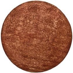 Handmade Silk Road Majestic Rust New Zealand Wool Rug (8 Round)