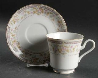 Mikasa Surrey Footed Cup & Saucer Set, Fine China Dinnerware   Lavender Band, Pi