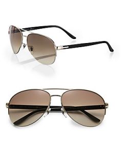 Gucci Oversized Aviator Sunglasses   Black