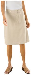 Linenweave Button tab Detail Skirt