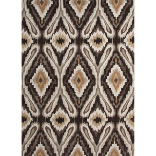 Hand tufted Transitional Tribal Pattern Gray/ Black Rug (5 X 76)