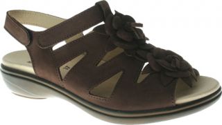 Womens Spring Step Tressie   Brown Nubuck Ornamented Shoes