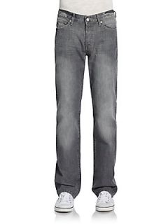 Standard Faded Button Fly Jeans   Smoked Grey