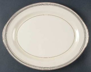 Homer Laughlin  Greek Key 15 Oval Serving Platter, Fine China Dinnerware   Eggs
