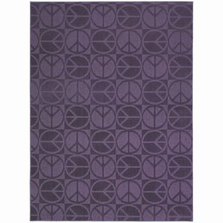 Peace, Love and Purple Area Rug (5 X 7)