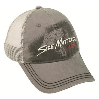 Size Matters Mesh Back Adjustable Hat (100 percent cottonOne size fits mostUnstructured and low profile lookMesh backHook and loop closure)