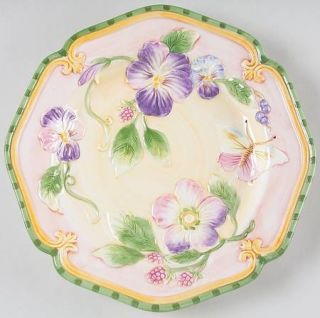Fitz & Floyd Halcyon Salad Plate, Fine China Dinnerware   Rabbits, Flowers, Embo