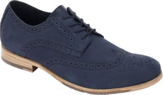 Mens Rockport Castleton Wingtip Oxford   Navy Nubuck Lace Up Shoes