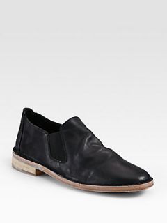 Vince Mia Leather Moccasin Loafers   Black