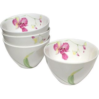 Red Vanilla Leilani Coupe Rice/ Fruit Bowls (set Of 4) (Decorated whiteNumber of bowls Four (4)Dimensions 3 inches high x 5 inches wideCapacity 16 ouncesMaterials PorcelainCare instructions Dishwasher, microwave and oven safe up to 200 degrees FModel