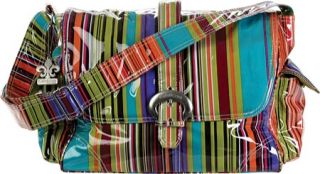 Womens Kalencom Laminated Buckle Bag   Spize Stripes Diaper Bags