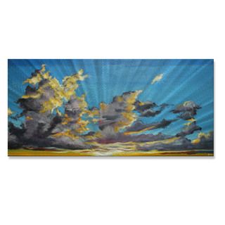 Rosilyn Young Clouds Metal Wall Art (LargeSubject ContemporaryMedium MetalOuter dimensions 17 inches high x 35.5 inches wide x 1 inches deep )